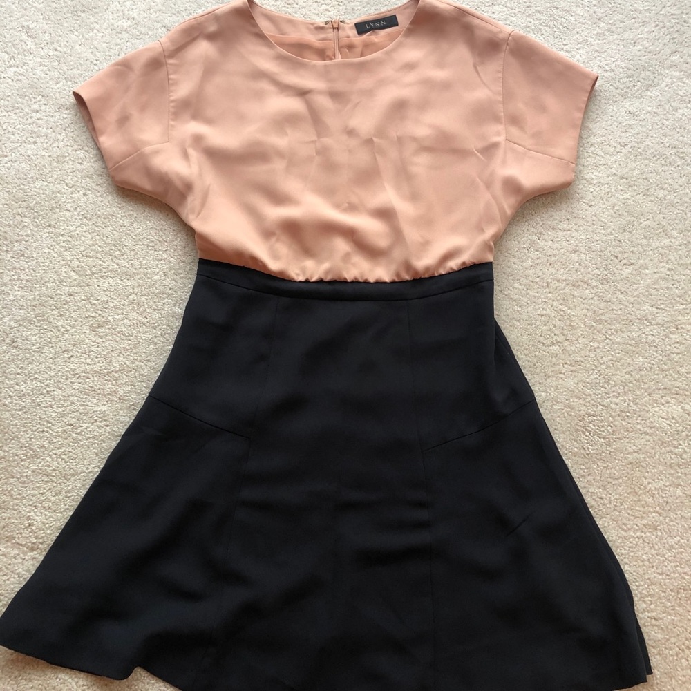 Color Block Dress with Back Zipper